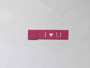 customizable &hearts bookmark text image office customizer valentine 3d print model - Mito3D