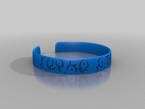 alien símbolos de la pulsera las pulseras culto joyería runas wearable 3d print model - Mito3D