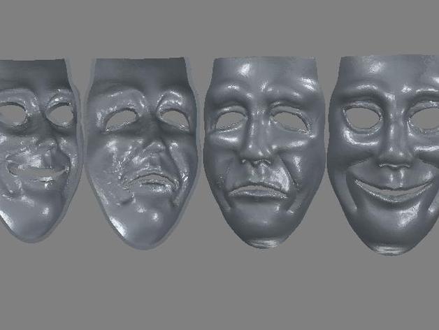 mask prop 007comedy tragedy props 3D print model - Mito3D