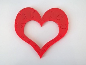 corazón de puzzle puzzles san valentín 3d print model - Mito3D