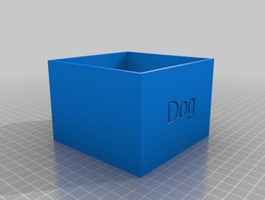 cão recipiente rotulado recipientes personalizado 3d print model - Mito3D