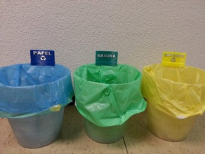riciclaggio segni standard cestino spagnolo organizzazione riciclare recyclebin il scomparto di simbolo del recyle 3d print model - Mito3D