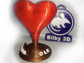 valatines day heart name plaque sculptures bilby 3d gift love valantine valantines wedding 3d print model - Mito3D
