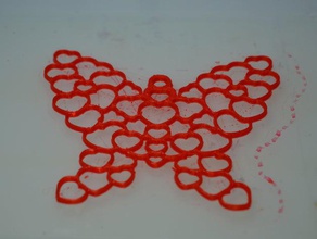 spezielle Valentinstag Schmetterling Herz Halskette keychain Aufhänger 3d drucken Herz, valentines Tag Halsketten valentinesday Geschenke 3d print model - Mito3D