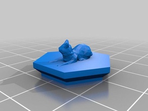 düşük poli fantezi masaüstü kedi temel birimi oyunlar 3d print model - Mito3D