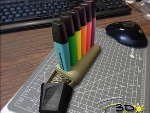 marker organizer staples hidden compartment office 3d print model - Mito3D