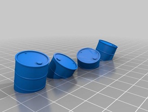 battered barrels tilted buried toys games 3d print model - Mito3D