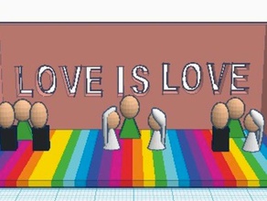 Liebe 3d drucken die homosexuellen-Ehe genderequallity loveislove 3d print model - Mito3D
