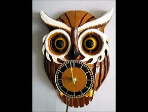 owl clock moving eyes decor 3d print model - Mito3D
