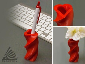 spiral heart vase decor 3d print model - Mito3D