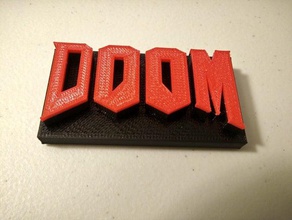 doom jogos logotipo da dupla extrusão 3d print model - Mito3D