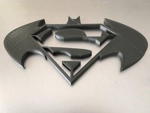 batman vs superman logo signs logos 3d print model - Mito3D