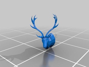 low poly elk head taxidermy mount animals deer sculpture 3d print model - Mito3D
