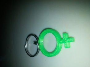 feministische key ring Kunst 3d print model - Mito3D