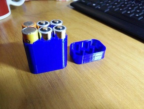 aa battery case containers box customized 3d print model - Mito3D