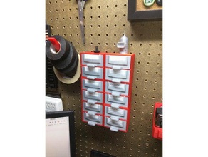 pegboard a 2 cassetti, contenitore per pezzi organizzazione 3d print model - Mito3D