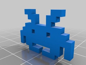 green space invader decor customized 3d print model - Mito3D