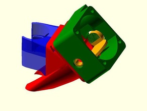 e3d v6 blower servo controlled flap printer parts 3d print model - Mito3D