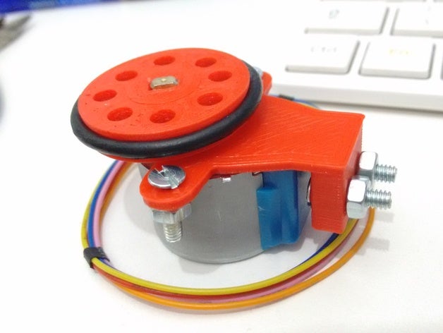 ruota roda supporto motore passo-passo 28byj la robotica passo suporte ruote 3D print model - Mito3D
