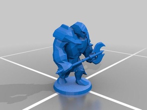 miniatura hacha weilder juegos dungeons dragons las miniaturas miniwargaming 3d print model - Mito3D