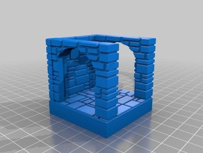 openforge stone brick double door wall toy game accessories 3d print model - Mito3D