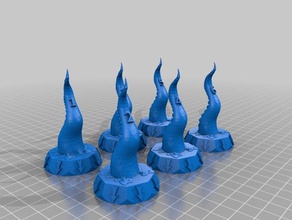 tentacle objective markers toy game accessories chaos daemons tzeentch warhammer40k warhammer 40k wh40k 3d print model - Mito3D