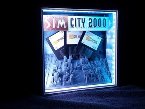 forced perspective simcity 2000 shadow box decor prespective neopixel sim city sketchup 3d print model - Mito3D