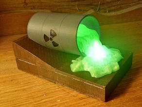 resíduos radioactivos luz da noite decoração barril nuclear 3d print model - Mito3D