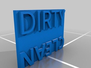 dishwasher cleandirty flip label household 3d print model - Mito3D