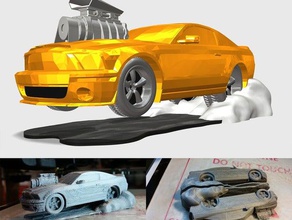 mustang cartoon mash-up sculture 3d print model - Mito3D