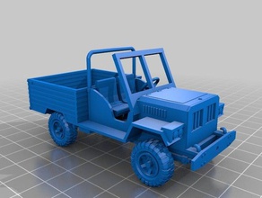 w3 ramassage version ouverte des véhicules 156 28 mm voiture miniature de modèle imprimable redneck l'échelle dessus table jouet transport truckj 3d print model - Mito3D