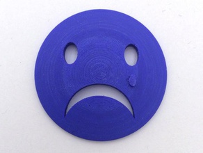 triste visage avis important les pièces de monnaie badges 3d print model - Mito3D