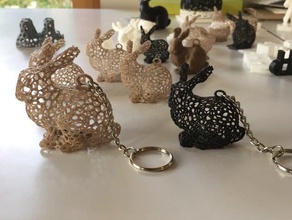 voronoi rabbit keychain keychains bunny happy easter makeredchallenge stanford 3d print model - Mito3D