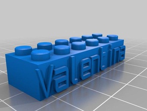 valentina my customized lego block necklacekeychain construction toys 3d print model - Mito3D