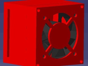 caja refrigeracion transistor fet con ventilador 40x40x11 la electrónica de refrigeración montaje del mosfet 3d print model - Mito3D