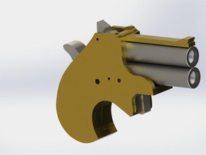 nastro di gomma derringer meccanica i giocattoli bullone pistola in ottone derringger la pistole mini un elastico giocattolo western 3d print model - Mito3D