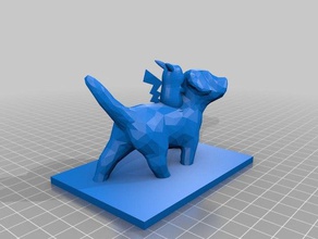 pikachu riding dog 3d printing 3d print model - Mito3D