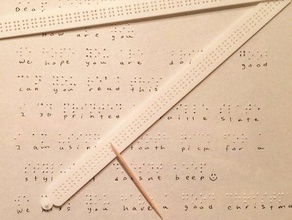 braille pizarra una línea de aprendizaje la accesibilidad ciego englishproject makeredchallenge discapacitados visuales 3d print model - Mito3D