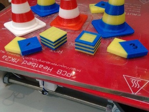 dual extruder calibration square 3d printing tests 3d print model - Mito3D