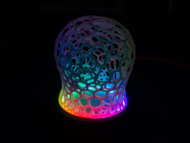 ble voronoi tüy lamba meshmixed elektronik adafruit bluetooth led neopixel 3D print model - Mito3D