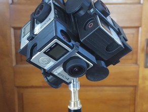 gopro hero 34 360 sphérique mont rig v2 remix caméra 3d print model - Mito3D