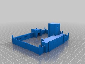 Burg Gebäude Strukturen 3d print model - Mito3D