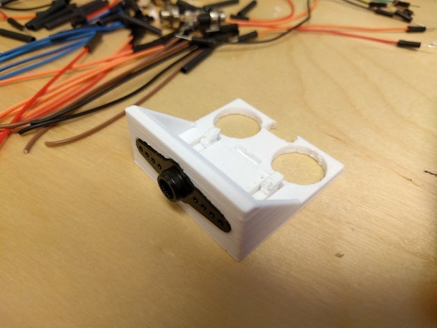 ultrasonic sensor hc- sr04 bracket servo mounted engineering 3D print model - Mito3D