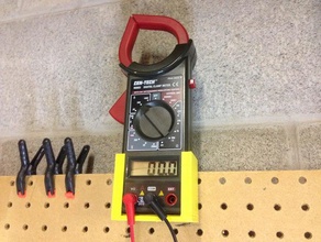 cen-tech digital clamp multimeter pegboard mount tool holders boxes harbor freight hft adapter 3d print model - Mito3D