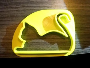 cookie cutter cat silhouette kitchen dining 3d print model - Mito3D