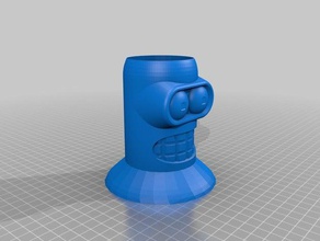 bender pen holder bust containers 3d print model - Mito3D