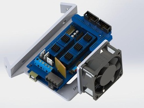 arduino ramps 14 60mm Lüfter, der 60-Grad-Halterung 3d drucken mega 2560 arduino-Halterung delta 3d-Drucker kossel Rampen mount 3d print model - Mito3D