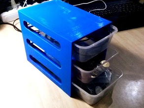 empilable, système de tiroirs les conteneurs recycler empilable contenants upcycle 3d print model - Mito3D