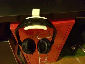 headphone holder 34mm desk remix office 3d print model - Mito3D