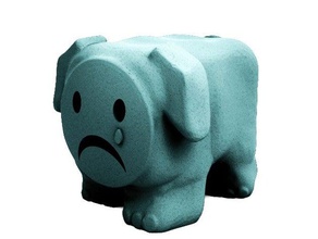 traurig tofu wichtige Mitteilung - Spielzeug Spiele Hund Abbildung Figur der Miniatur Modell protest Welpen statue 3d print model - Mito3D